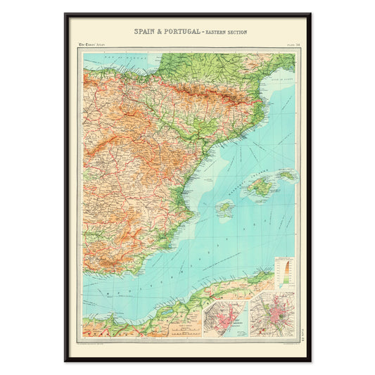 , with black aluminium frame on white background