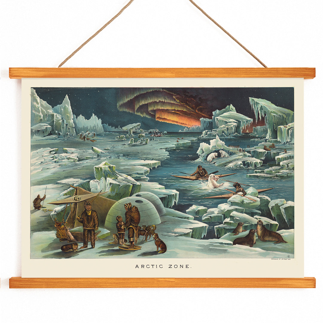 , with wooden magnetic frame on white background