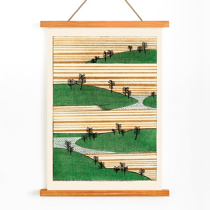 , with wooden magnetic frame on white background