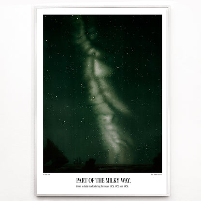 Closeup detail of Starry night sky with the Milky Way by E L Trouvelot poster titled Part of the Milky Way