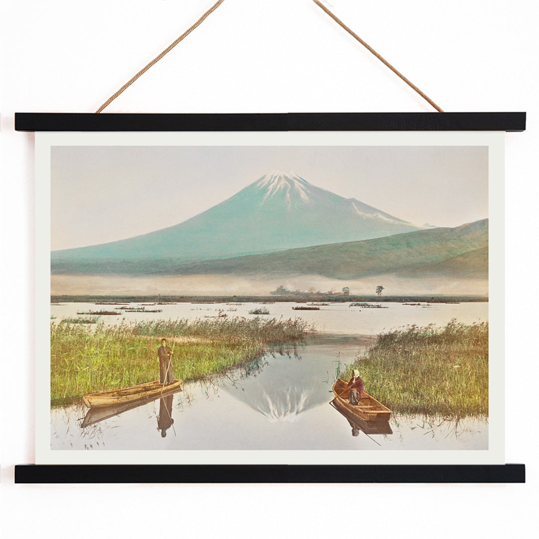 , with wooden magnetic frame on white background