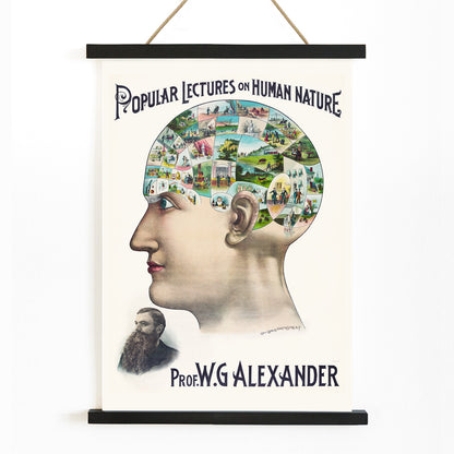 , with wooden magnetic frame on white background