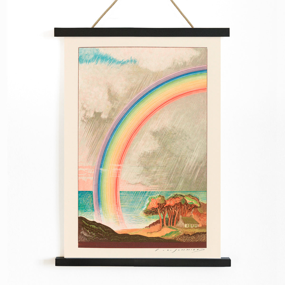 , with wooden magnetic frame on white background